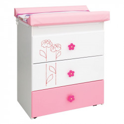 Комод з сповивальним столиком Bambino Lilly White Pink