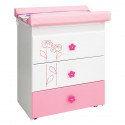 Комод з сповивальним столиком Bambino Lilly White Pink