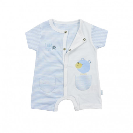 Пісочник для хлопчика Baby Bol бавовна трикотаж принт кнопки спереду 10058/light_blue