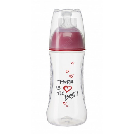 Бутылочка для кормления Bibi Natural серия "Мама/Папа", 2+, 260 мл