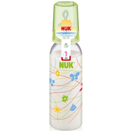 Пляшка NUK з силіконовою соскою (0-6 мic.)
