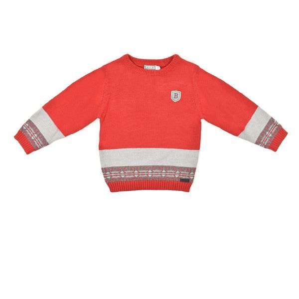 Комплект для хлопчика Babybol светр в'язаний джинси жакард 27288/red/3A фото