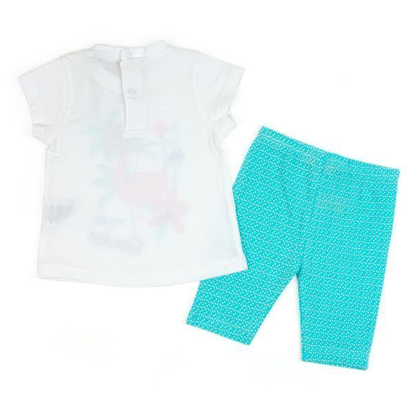 Комплект для дівчинки Babybol літній бавовна трикотаж футболка шорти 18185/turquoise/6m фото