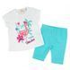 Комплект для дівчинки Babybol літній бавовна трикотаж футболка шорти 18185/turquoise/6m фото 1