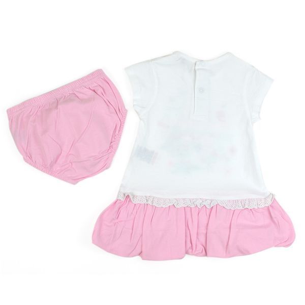 Комплект для дівчинки Babybol літній бавовна трикотаж сукня труси 18186/pink/6m фото