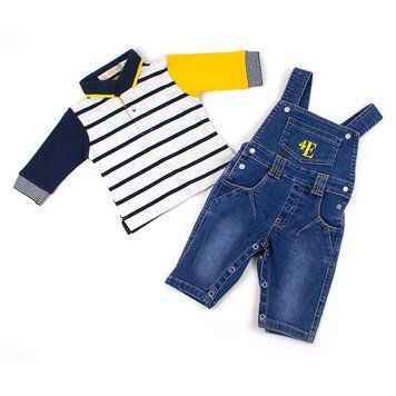 Комплект для мальчика Babybol реглан поло джинсовый комбинезон 28229/jeans/9m фото
