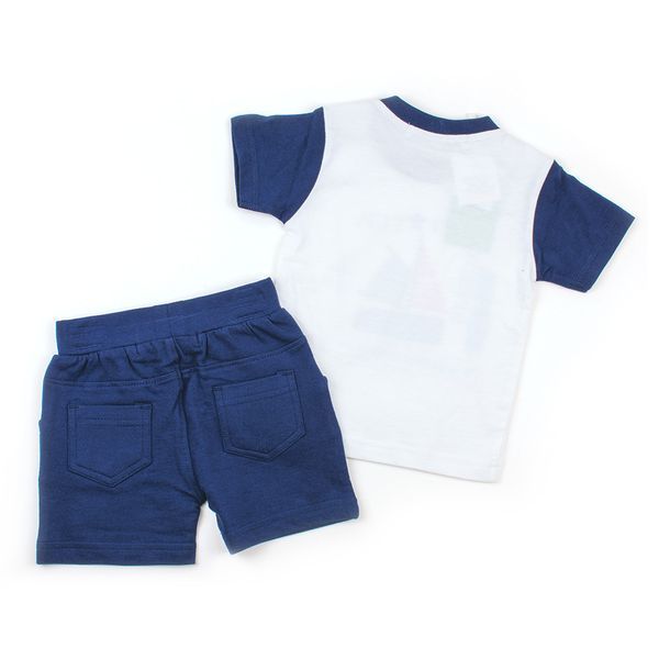 Комплект для мальчика Babybol летний хлопок трикотаж футболка шорты 18207/navy_blue/12m фото