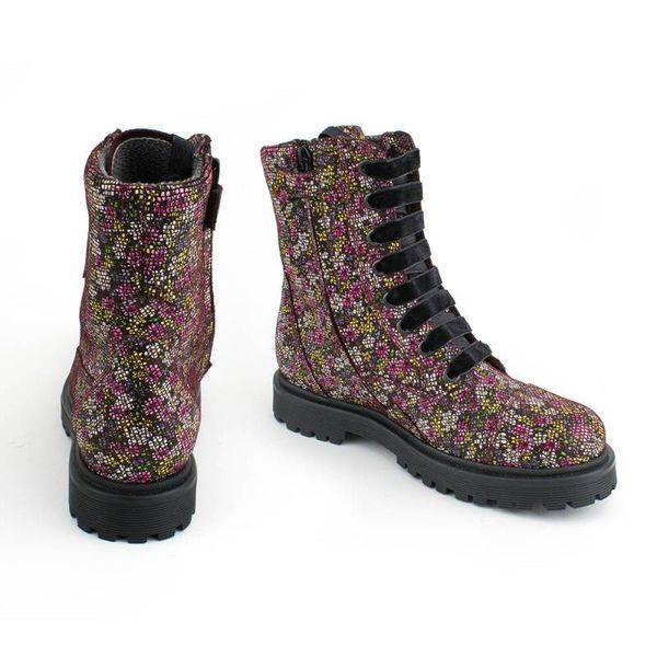 Чоботи для дівчинки Froddo демісезонні натуральна шкіра принт шнурки Froddo TEX G3110117-1 / Flowers G3110117-1/Flowers/36 фото