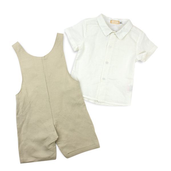 Комплект для хлопчика Babybol футболка комбінезон 18297/beige/9m фото