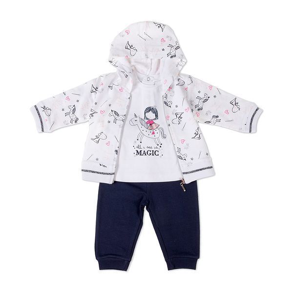 Комплект для девочки Babybol толстовка футболка штаны 19139/navy_blue/12m фото