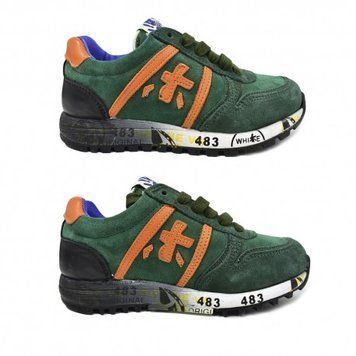 Кроссовки для мальчика Premiata демисезонные замша зеленый 00031210/VERDE_ARANCIO 00031210/VERDE_ARANCIO/29 фото