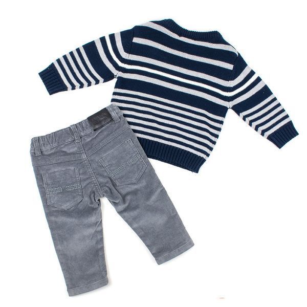 Комплект для хлопчика Babybol в'язаний светр штани вельвет 28280/navy_blue/3A фото